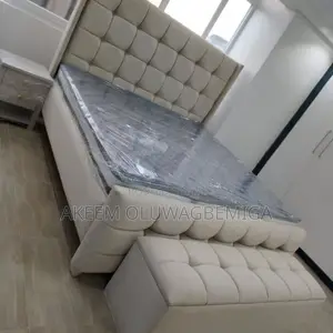 Brand New 6by6 Button Tufted Top Quality Bedframe With Ottoman