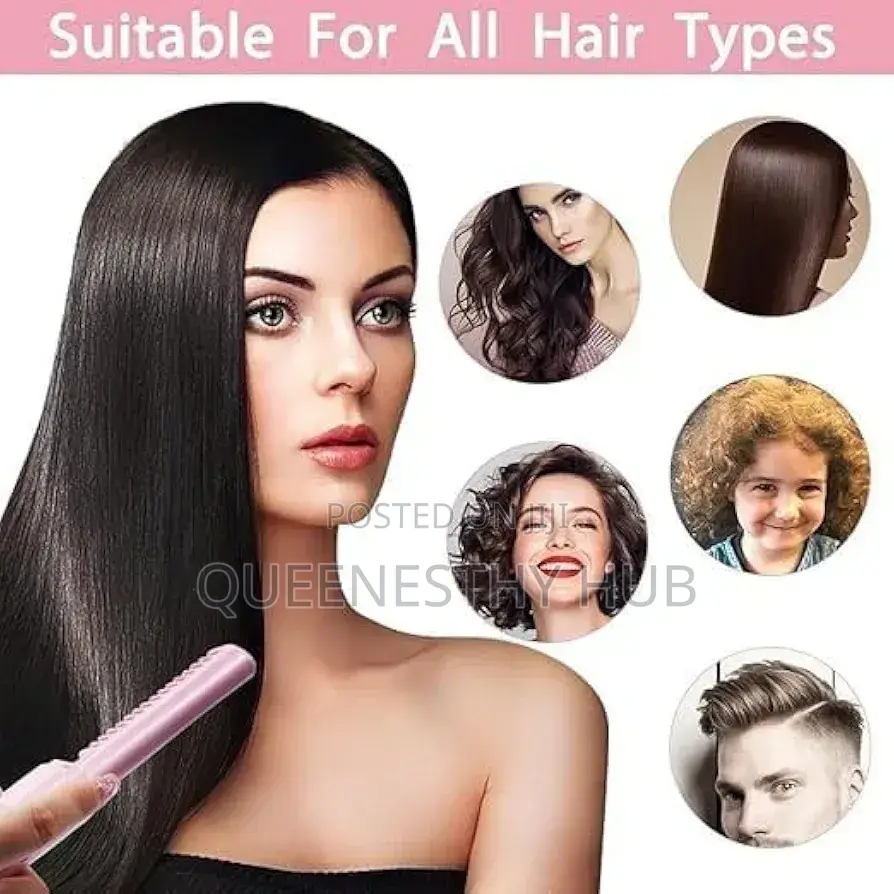 2-in-1 Rechargeable Cordless Hair Straightener Curler Brush