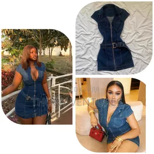 Belted Mini Jeans Dress