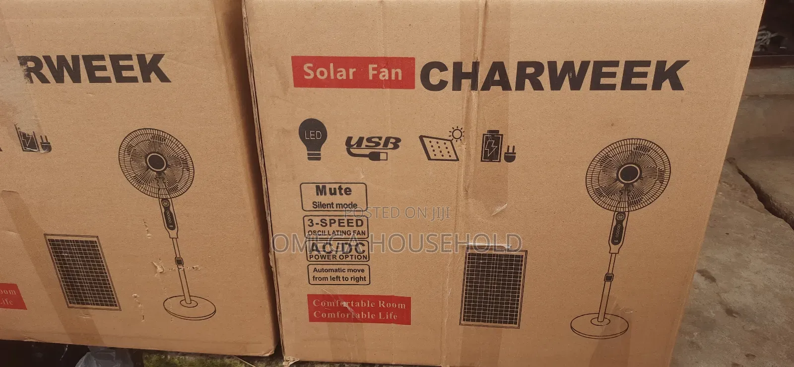 16" Solar Power Fan With Panel and Bulbs