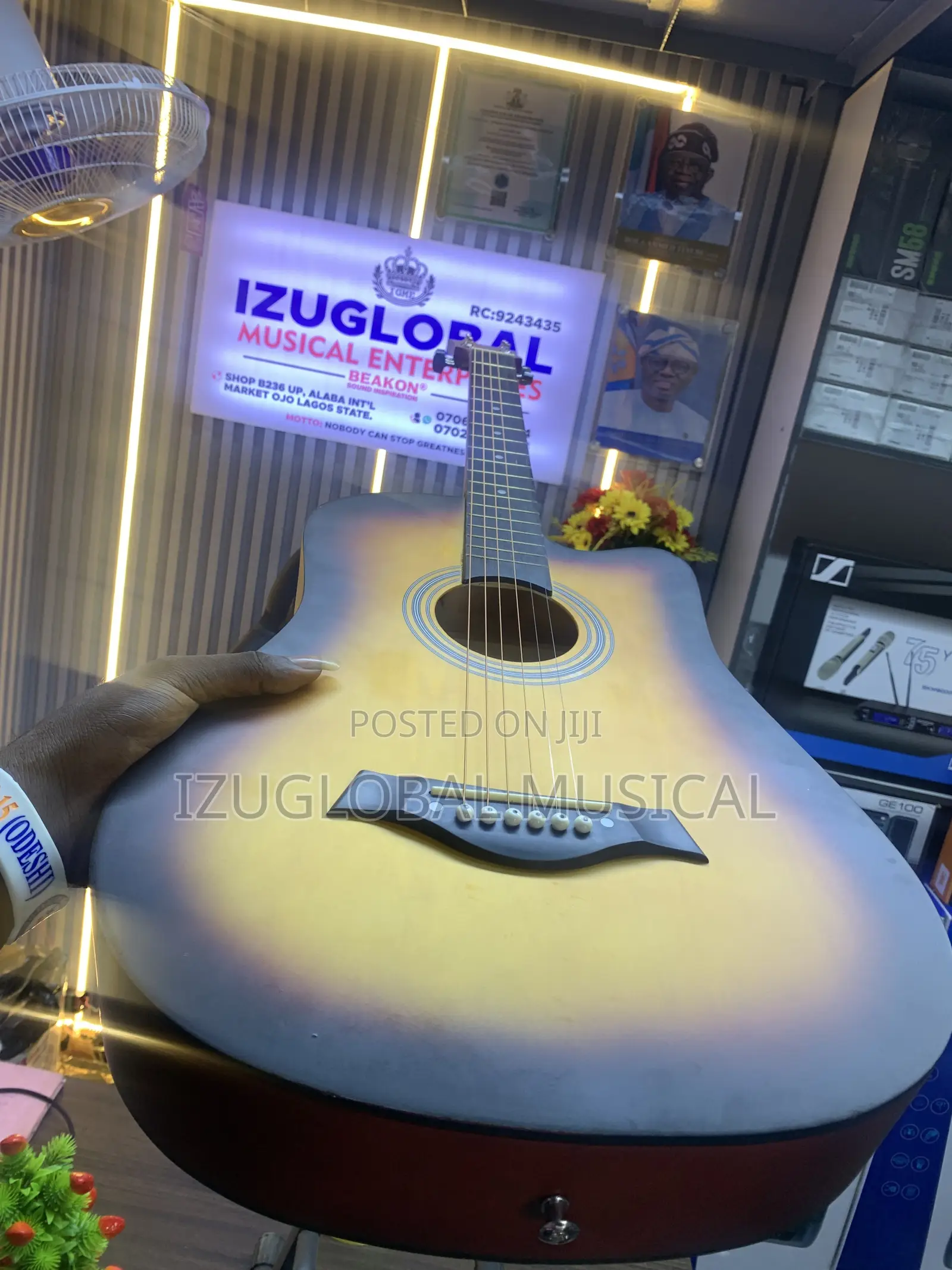 38’’ Inches Box Guitar With Bag and Belt With Stand