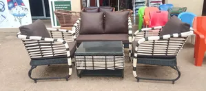 Garden Chairs With Marble on Top of the Table