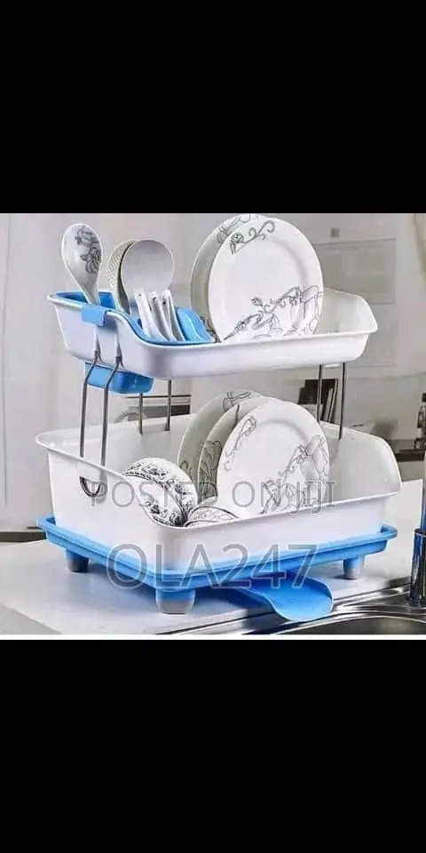 Premium 2-Tier Dish Drying Rack With Automatic Drainage Spout