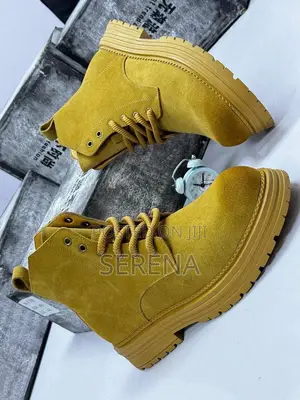 Premium Mustard Suede Combat Boots