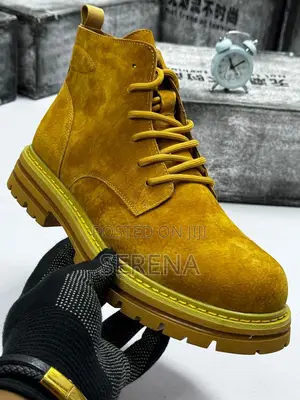 Premium Mustard Suede Combat Boots