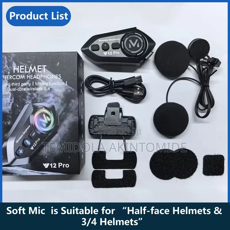 2 Units 500m Motorcycle Helmet Intercom Bluetooth
