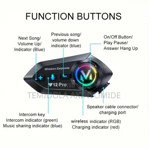 2 Units 500m Motorcycle Helmet Intercom Bluetooth