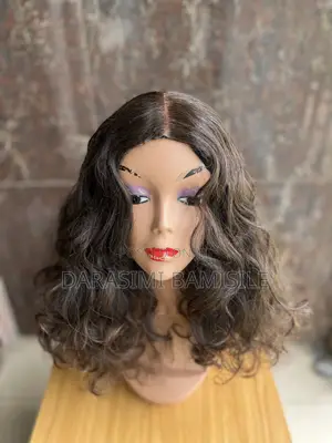 Brown Curly Blend Wig