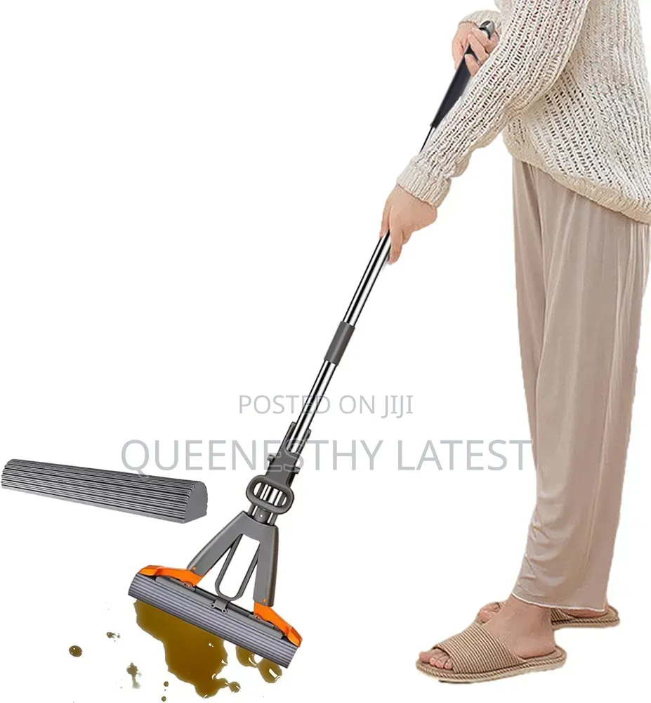 Ultra-Absorbent Pva Sponge Mop | Hands-Free Easy-Squeeze Smart Mop
