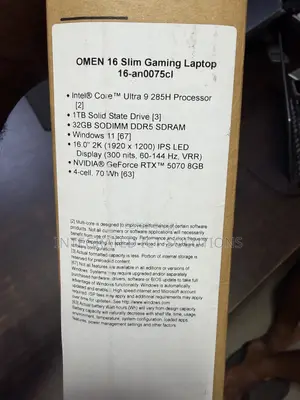 New Laptop HP Omen Slim 32GB Intel SSD 1T