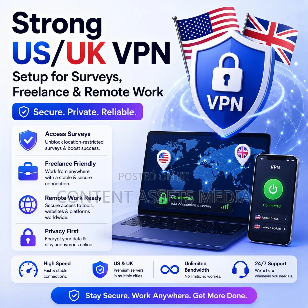 Strong Us/Uk VPN Setup for Surveys, Freelance Remote Work