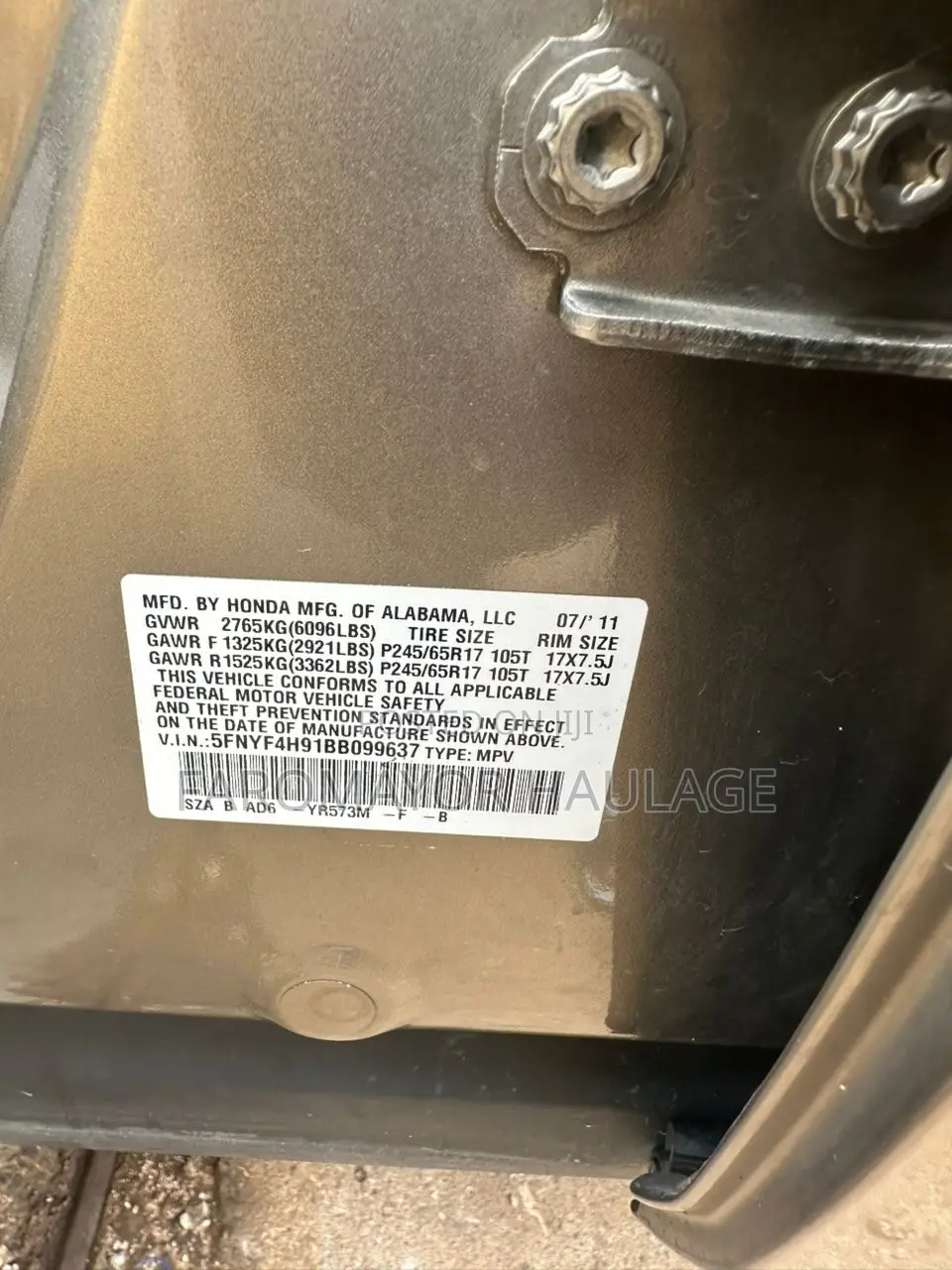 Honda Pilot 2011 Gray