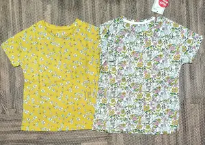 Girls Signature Flowery Round Neck Top
