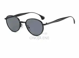 Unisex Grey Lens Round Metal Polarized Sunglasses