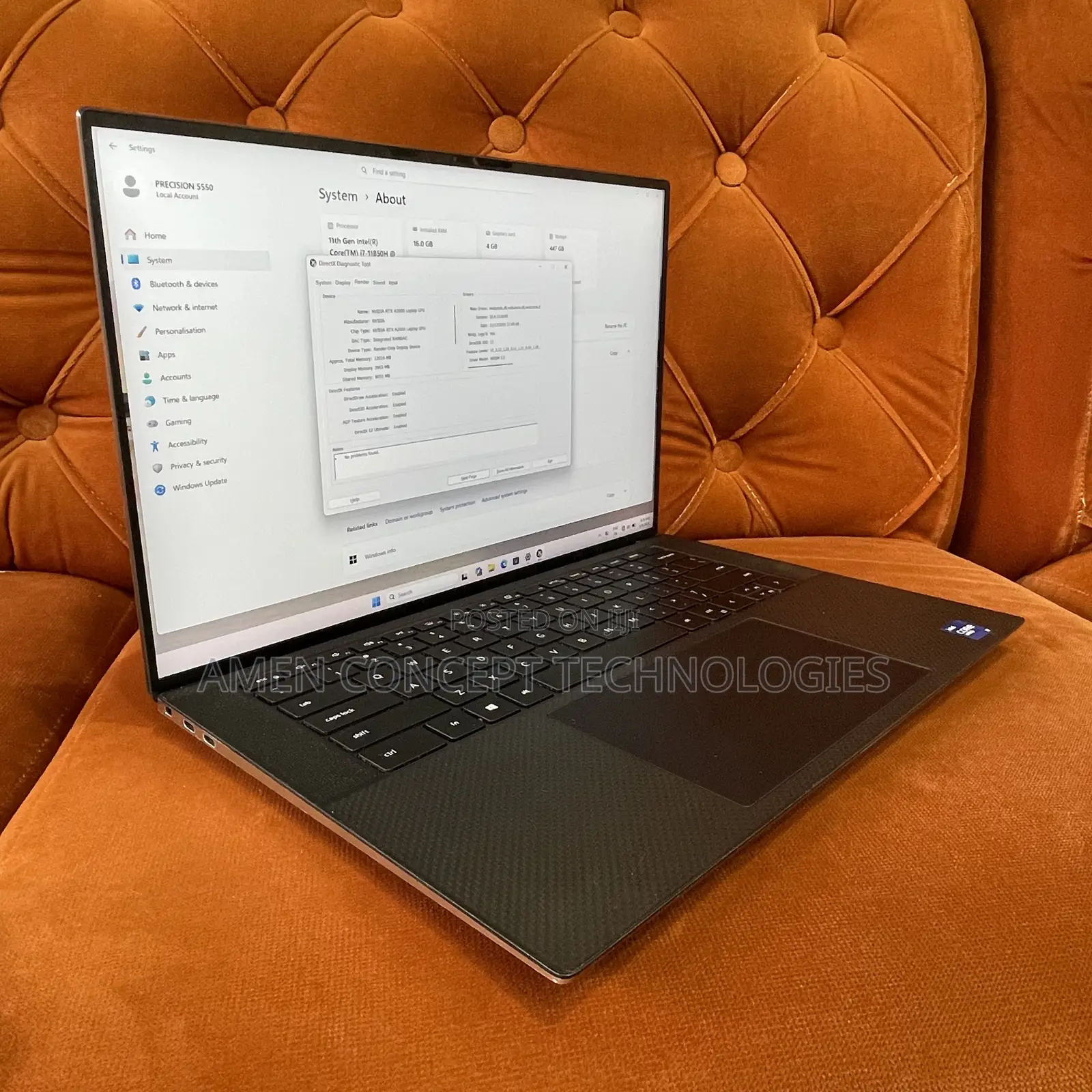 Laptop Dell Precision 5560 16GB Intel Core i7 SSD 512GB