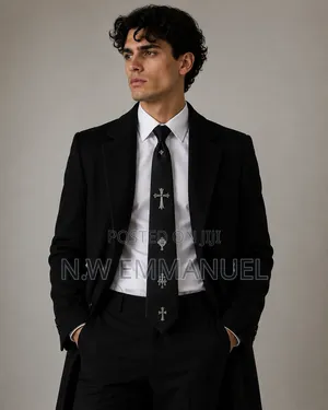 Luxury Cross Design Men’S Tie – Premium Classic Neck Tie