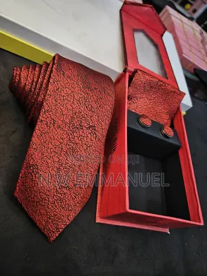Luxury Peach Paisley Silk Tie Set | Cufflinks + Handkerchief Gift Box