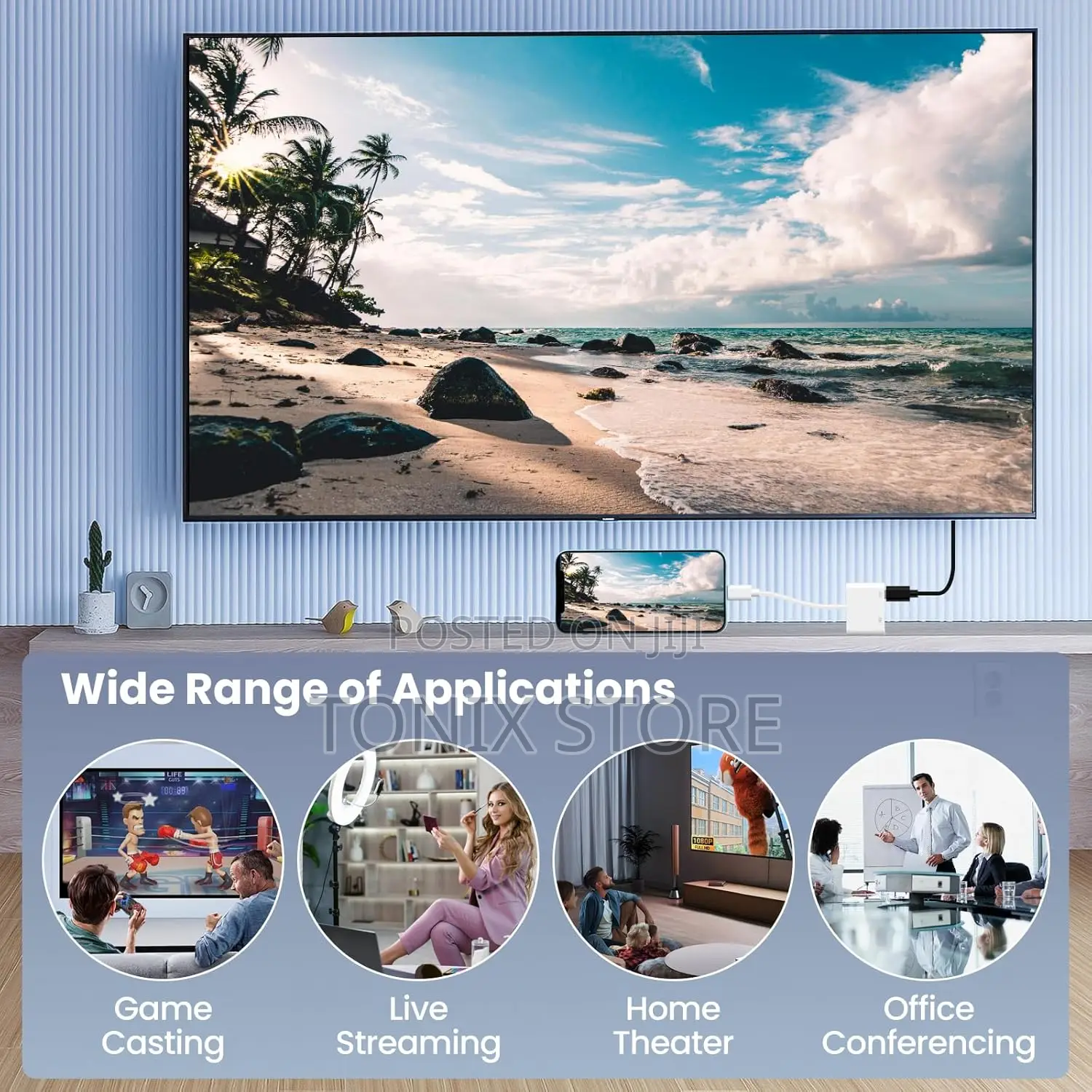 Type-C to Hdmi Video Adapter With Usb-C Fast Charging Port