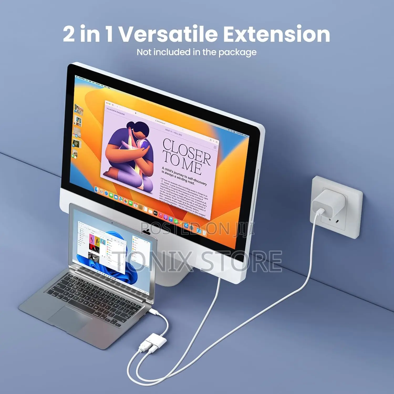 Type-C to Hdmi Video Adapter With Usb-C Fast Charging Port