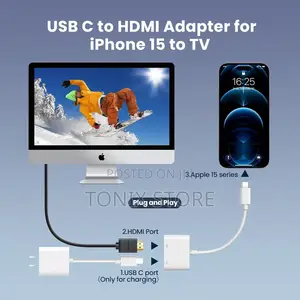 Type-C to Hdmi Video Adapter With Usb-C Fast Charging Port