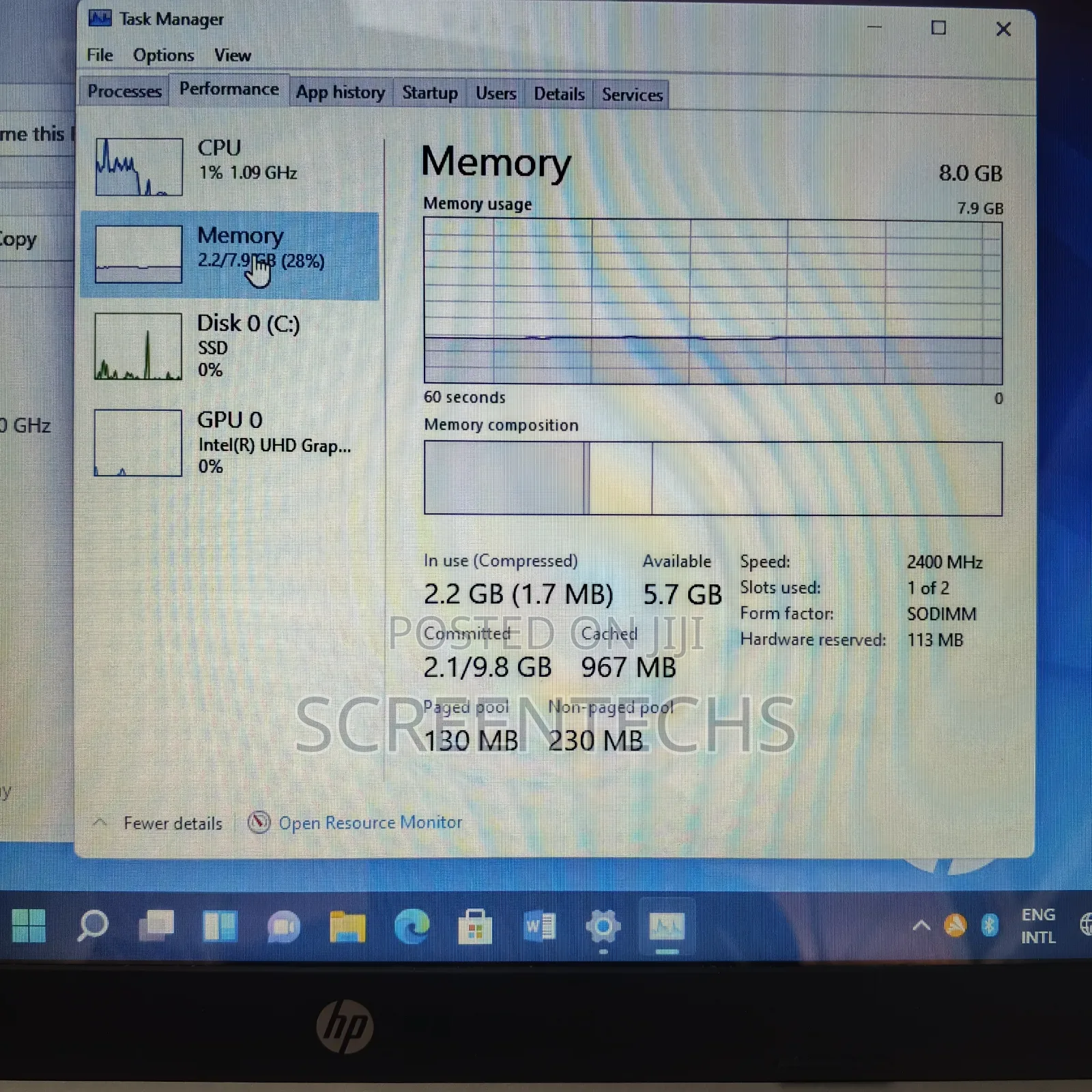 Laptop HP 8GB Intel Core i3 SSD 256GB