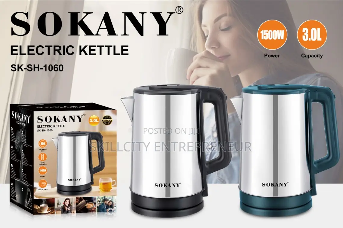 1060 Sokany Electric Kettle (3 Litres)