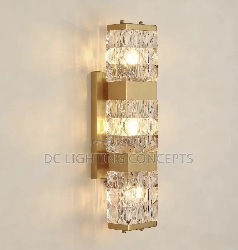 Modern Luxury Crystal Rectangular Glass Wall Lamp