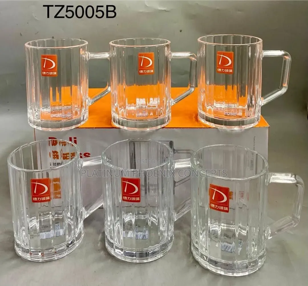 6 Pieces Glass Cup With Handle