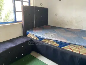 Mattress And Bed Frame With Side Chair With Two Design Wall Mirrors