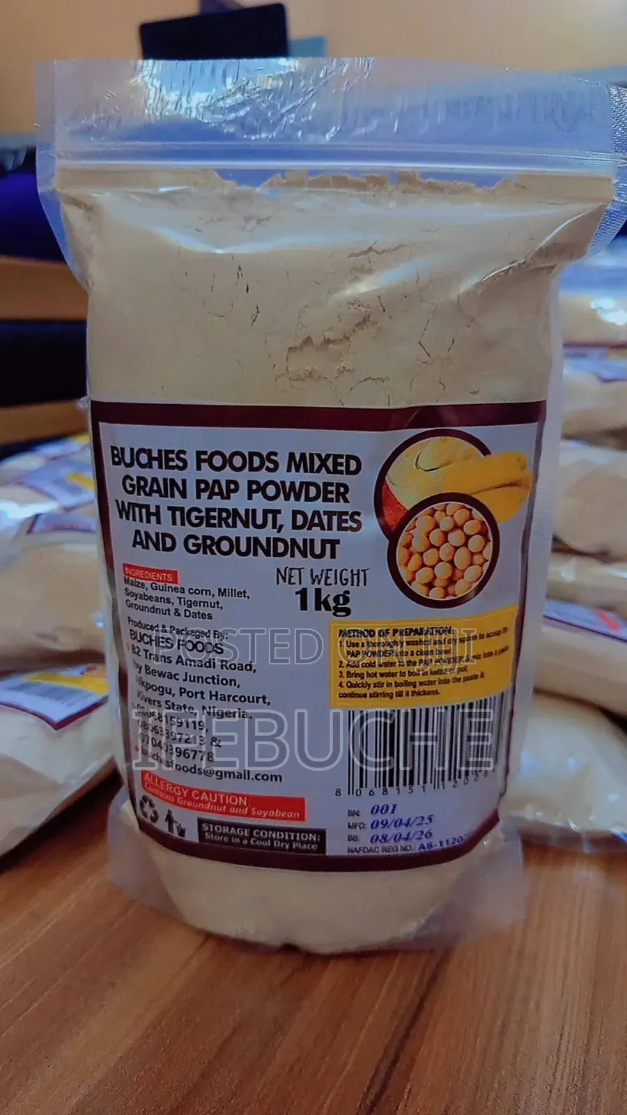 Mixed Grains Pap Powder With Soyabeans, Tigernut, Groundnut and Dates