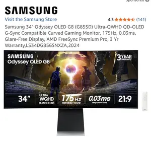Samsung Odyssey G8 Oled Ultra-Wide Monitor