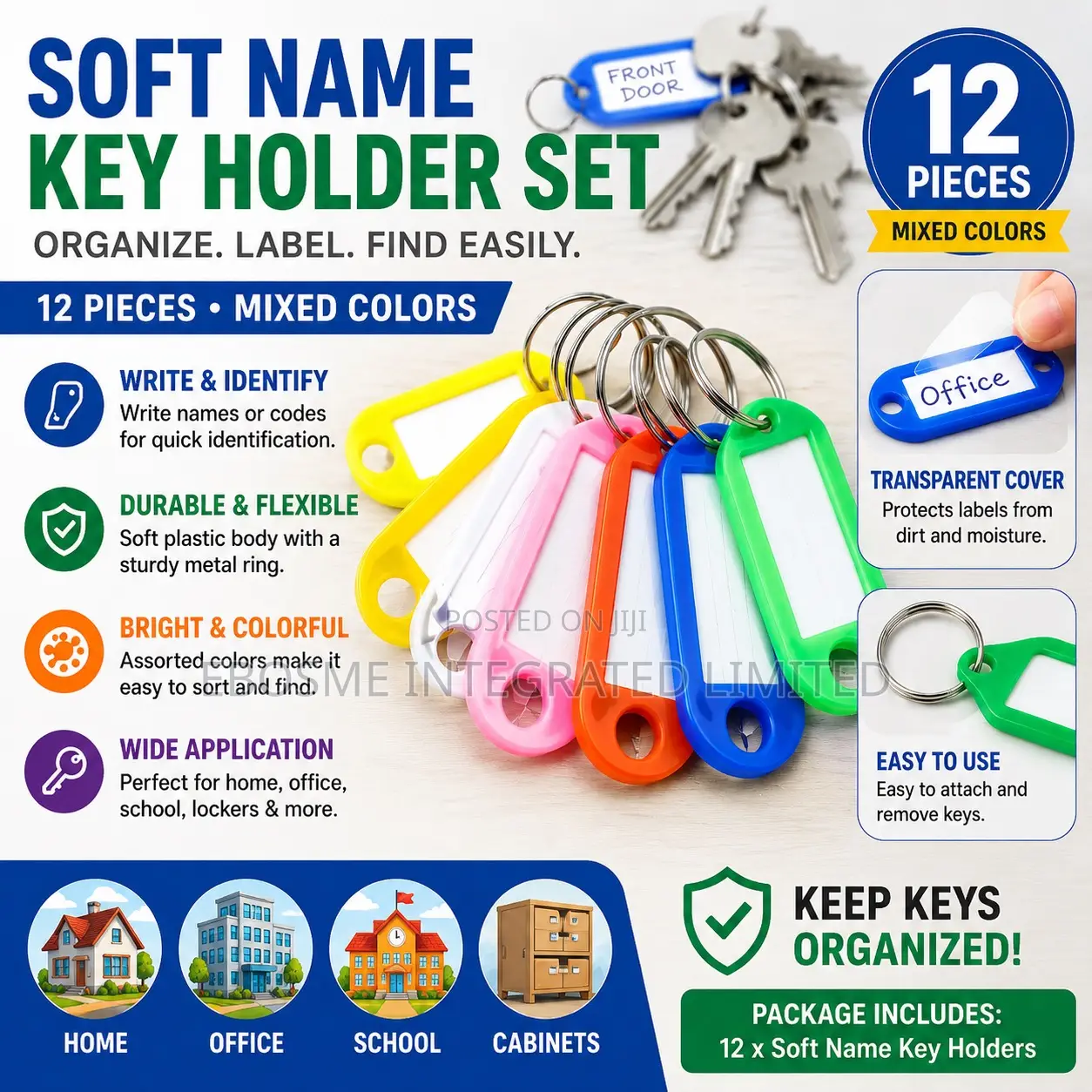 Soft Name Key Holder Set