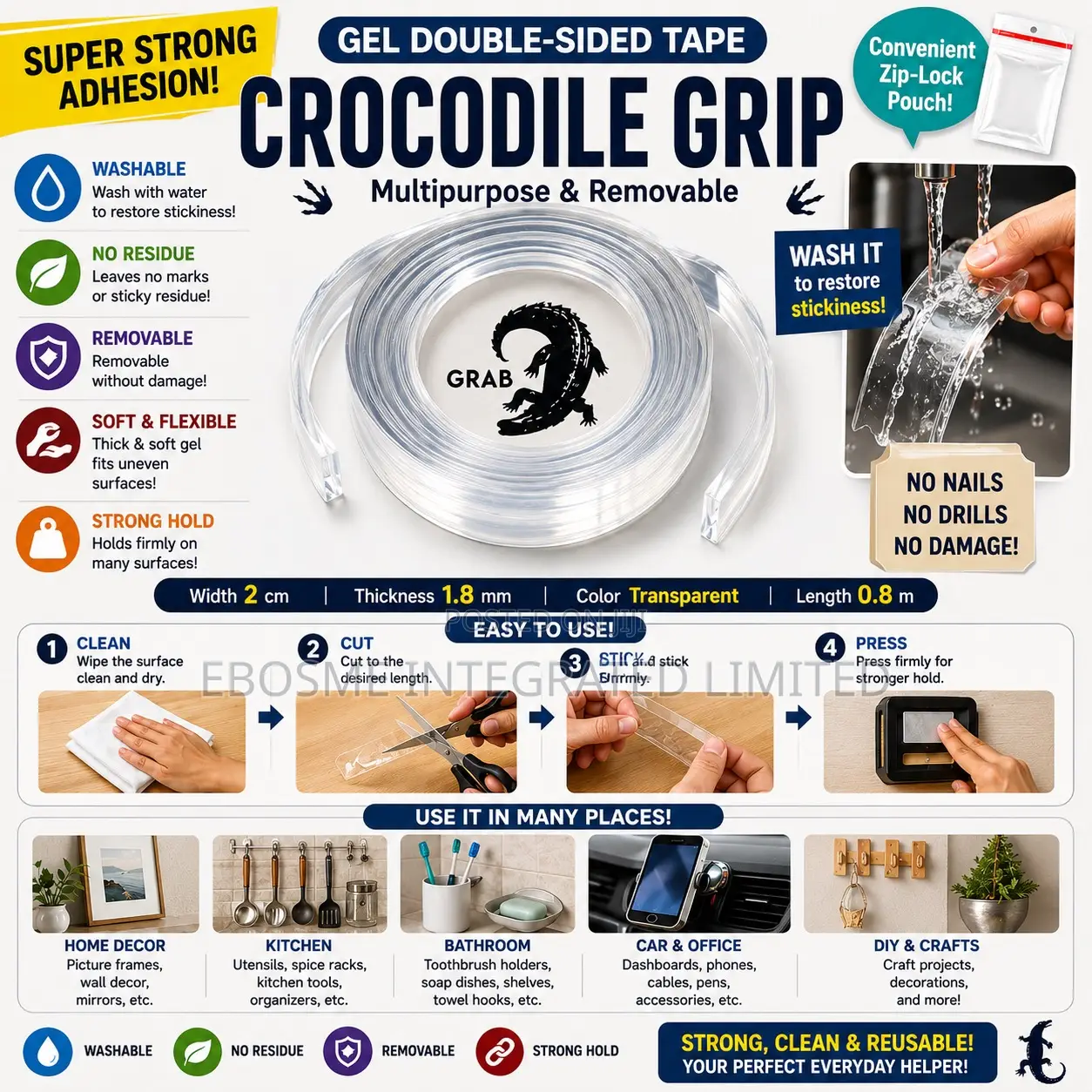 Crocodile Grip Double Sided-Tape