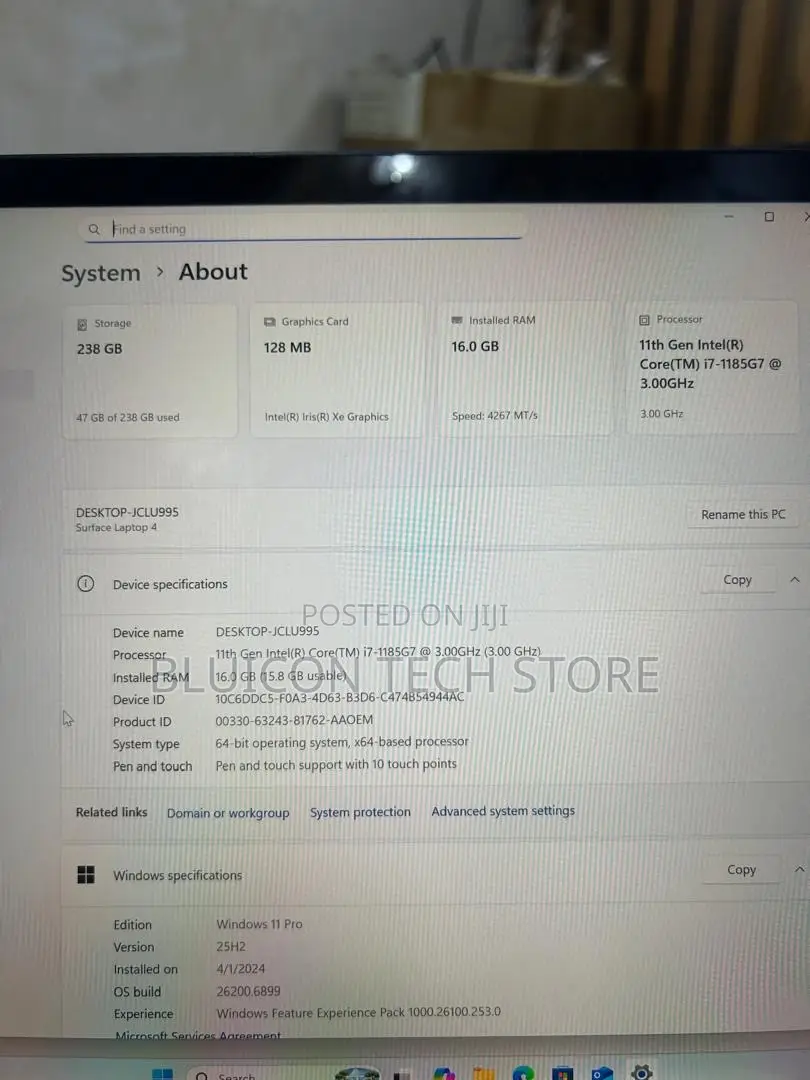 Laptop Microsoft Surface Laptop 4 16GB Intel Core i7 SSD 256GB