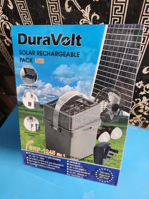 Duravolt 5in1 Solar Pack Consist on Panel,2bulbs,Table Fan,Adapter.