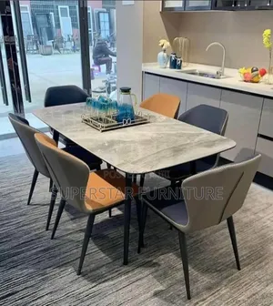 Morden Marble Dinning by 6 Chairs