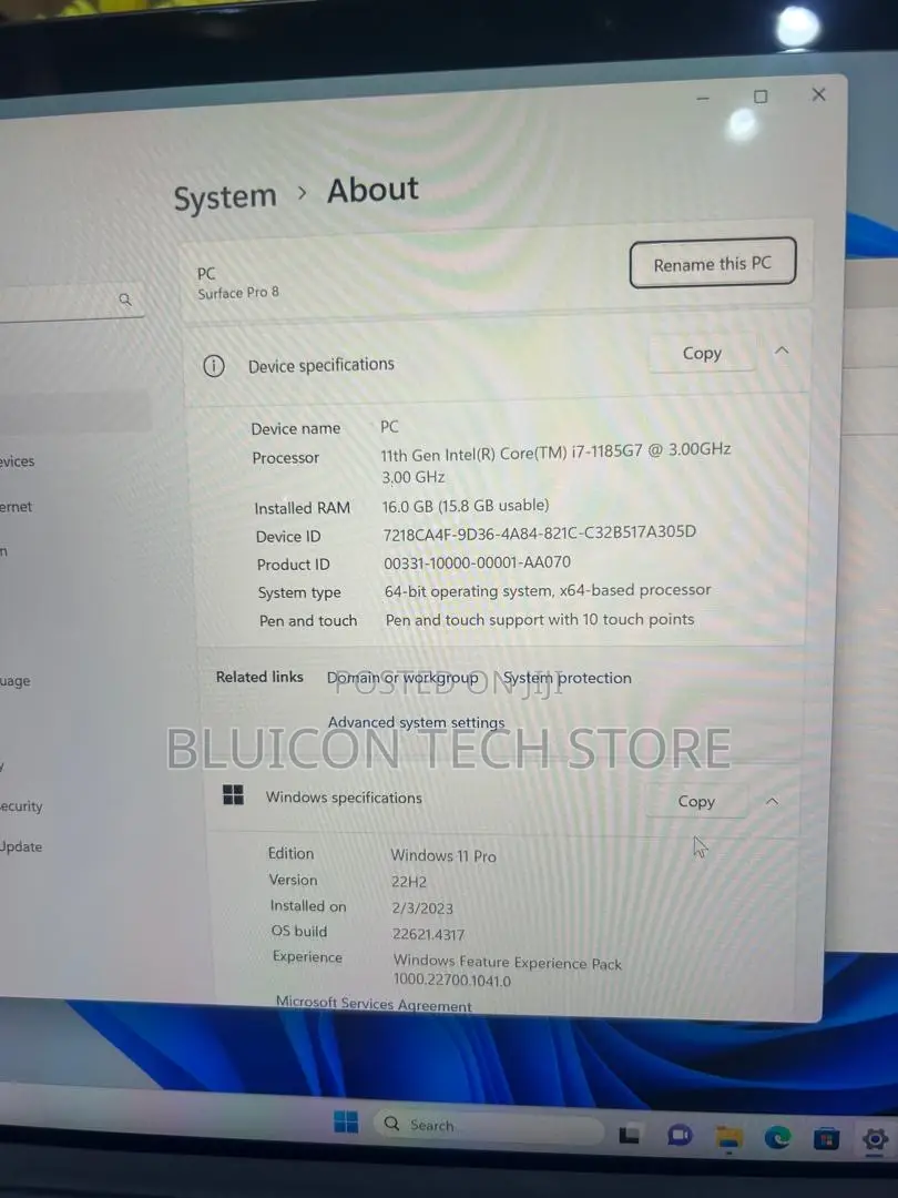 Laptop Microsoft Surface Pro 8 16GB Intel Core i7 SSD 256GB