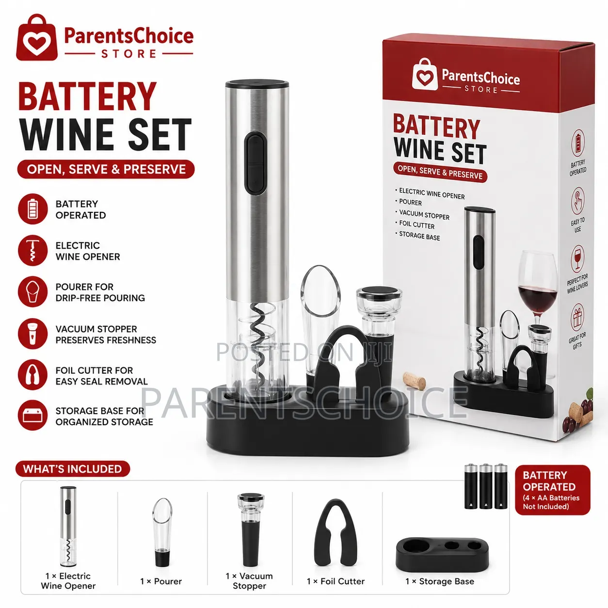 Battery Wine Opener Set