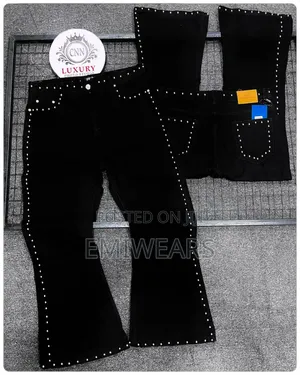 Men's Black Flare Jeans