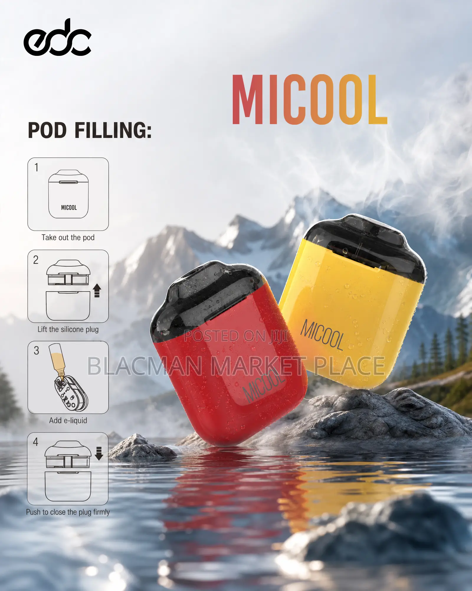 Micool Vape Kit Refillable Pod Vape Kit 5ml Mesh Coil
