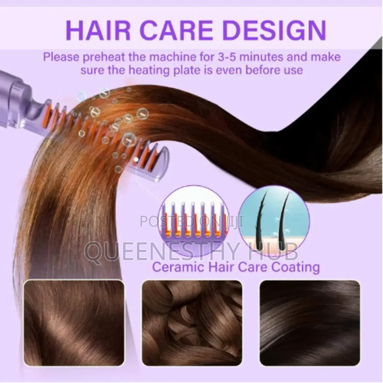 2-in-1 Rechargeable Cordless Hair Straightener Curler Brush