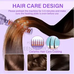 2-in-1 Rechargeable Cordless Hair Straightener Curler Brush