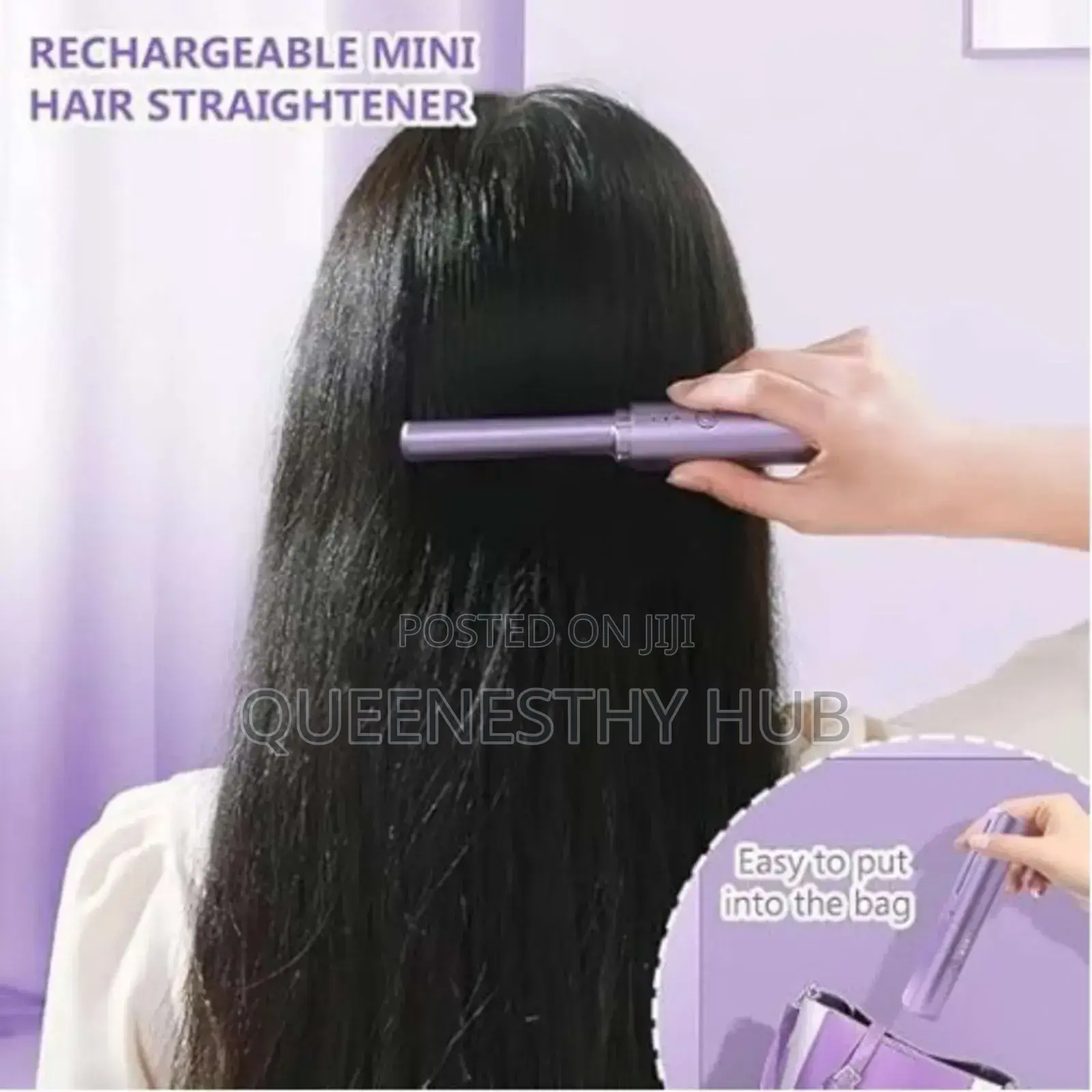 2-in-1 Rechargeable Cordless Hair Straightener Curler Brush