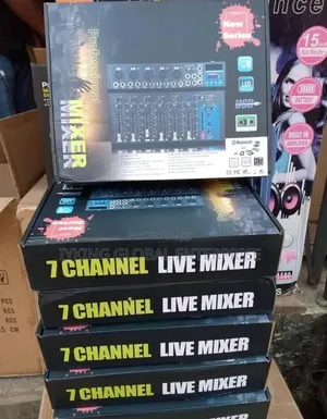 F7 7-Channel Live Audio Mixer With Bluetooth and Usb.