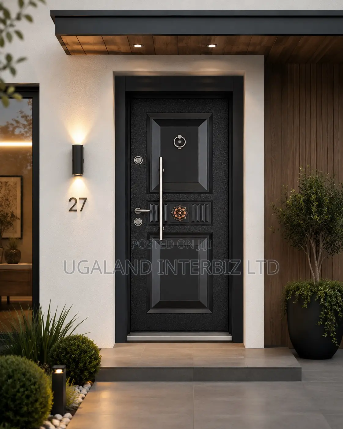 Modern Black Security Door