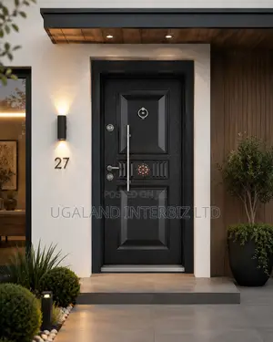 Modern Black Security Door