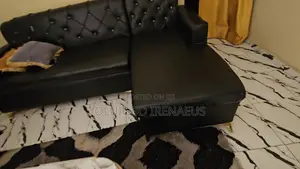 Black Leather Sofa Set