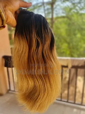 New Human Hair Ombre Blonde Closure Wig
