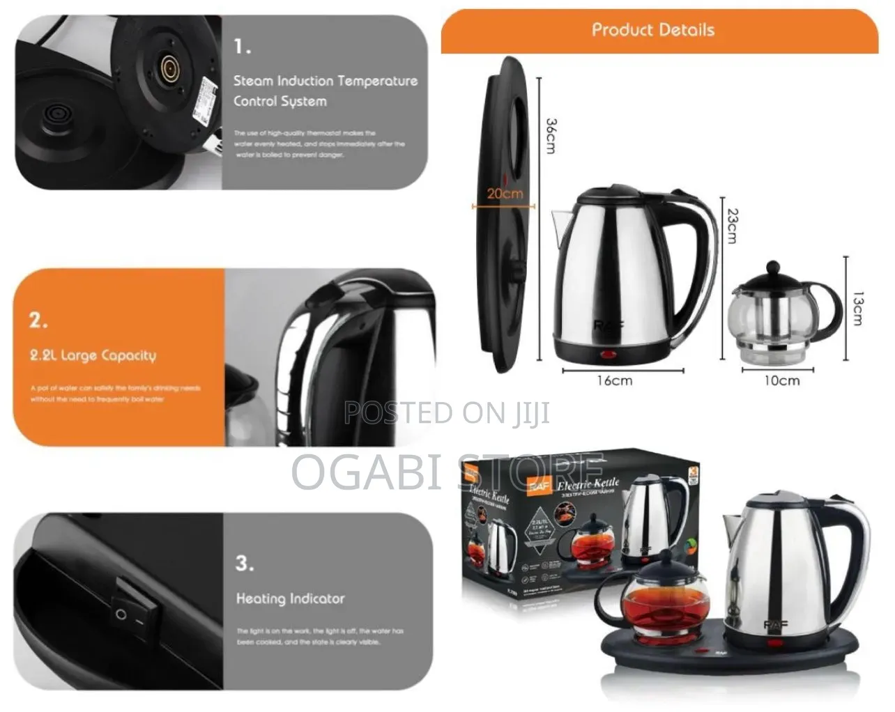 Raf Electric Jug With Coffee Set
