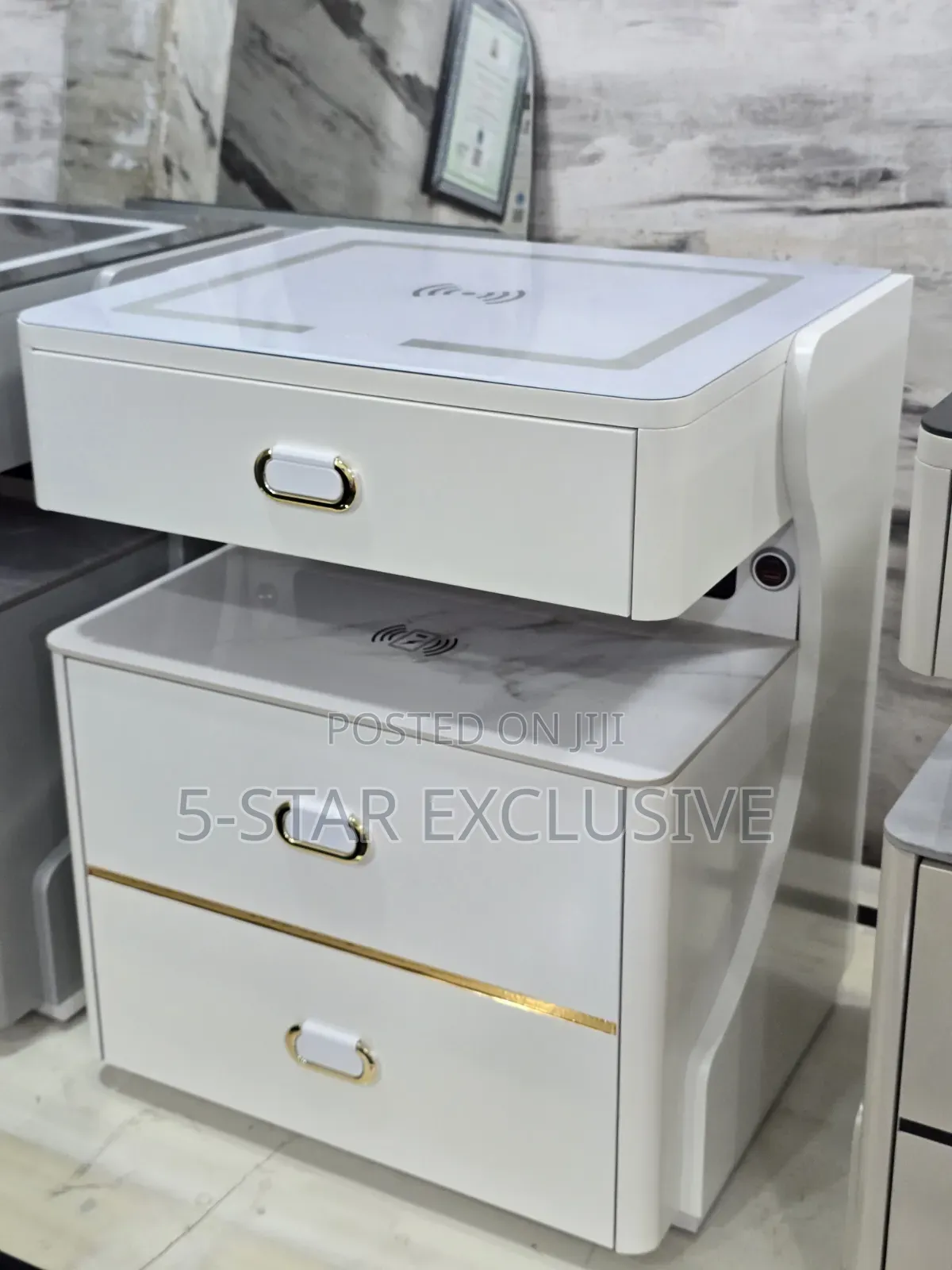 Nightstand Bedside Safe (Dual Wireless Charging).
